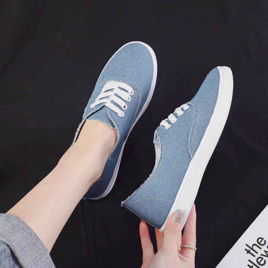 2024 New Loafers Flat Shoe Sneakers for Women Shoes Breathable Women's Casual Female Comfor Sneakers Lace Up Solid Color