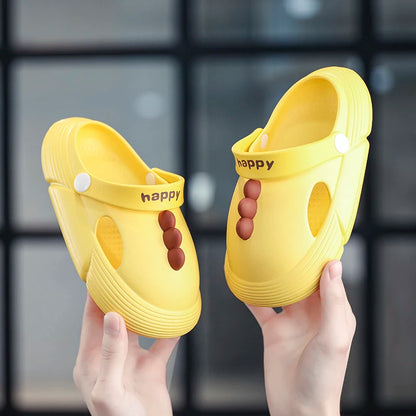 Summer Kids Sandals Hole Children's Shoes Slippers Soft Anti-Skid Cartoon DIY Design Hole Baby Shoes Sandy Beach For Boys Girls