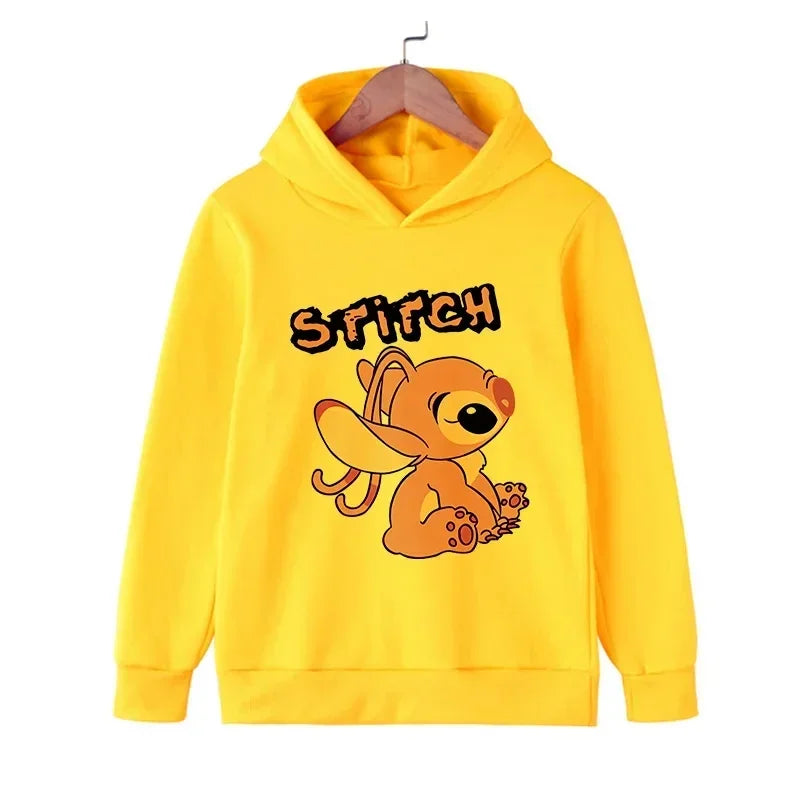 Kawaii Lilo Stitch Hoodie Kids Clothes Girls Clothing Fashion Baby Boys Clothes Autumn Warm Stitch Sweatshirt Children Tops