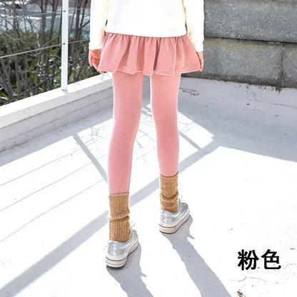 Girls Skirt Leggings Kids Skirt-pants 2024 Spring Autumn Teens Pant 2 To 12Yrs Children's Candy Color Clothing Korean Style