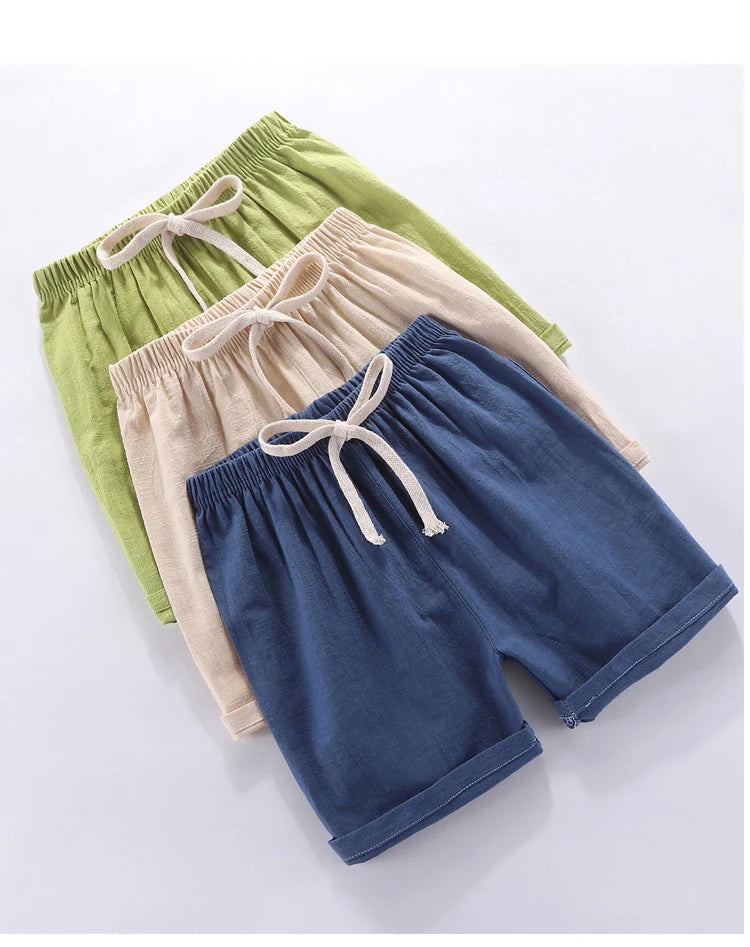 Boys Shorts Kids Shorts Candy Color Girls Children Summer Beach Loose Shorts Casual Pants Cotton & Linen Comfortable 2-10Yrs Hot