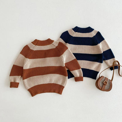 Korean version Korea Winter With A Knit Sweater Underwear Pullover Top Warm Boys and Girls Winter wool knitted top 0-5 years old