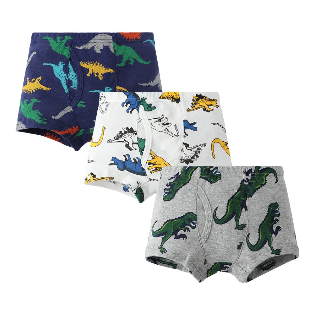 Sale New High Quality Boys Boxer Shorts Panties Kids children dinosaur car underwear 2-10years Old 3pcs/lot students