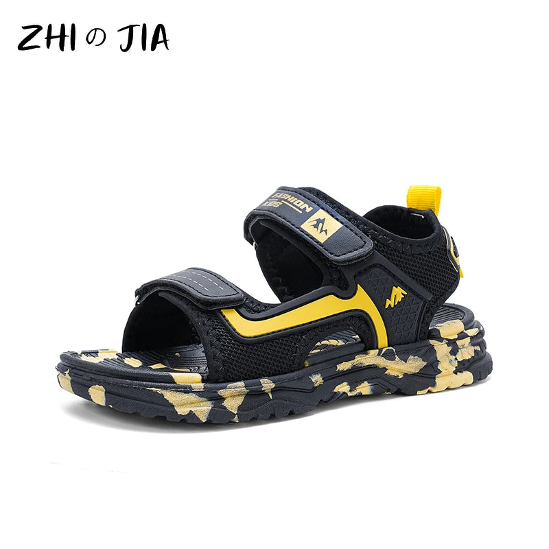 Summer Popular Hook Loop Fastener Camouflage Beach Sandals Water Children's Sports Slippers Boys Lightweight Anti Slip Shoes