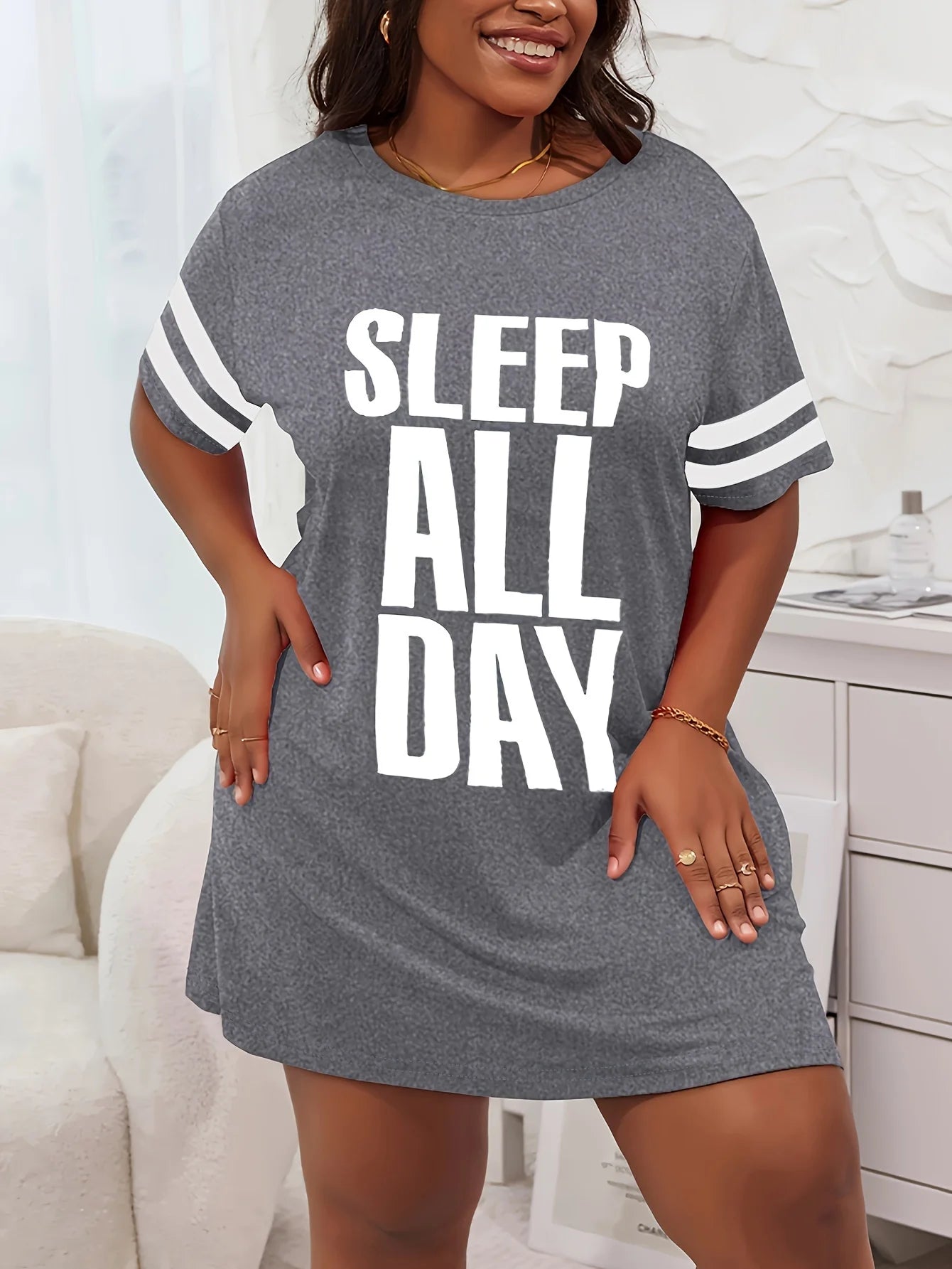 Sleep All Day Printed Women's Nightgowns High Stretch Comfortable Pajamas Women's Summer Home Dress Plus Size Halter Dress