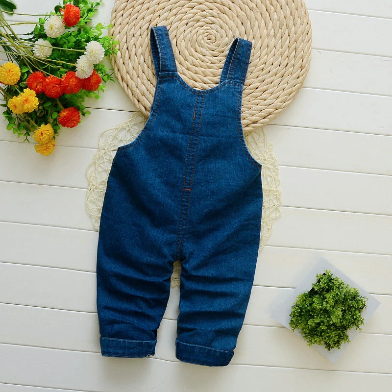 Overalls Kids Trousers Denim Dungarees Embroidery Butterfly Pants Toddler Infant  Jumpsuit 0-4 Years Clothes