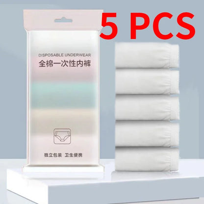 5PCS/Set Women Disposable Cotton Underwear Travelling Postpartum Panties 4 Size Non-woven Underpants Underwear Pregnancy Panties