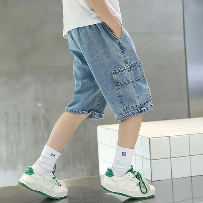 Boys Denim Shorts 2024New Children Boy Summer Pants  Kids Jeans