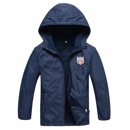 Boys Polar Fleece Jacket Sport Kids Coat Double-deck Hoodie Waterproof Windbreakers Kids Jackets 3-12Y Spring Autumn Winter