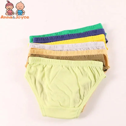 5pcs/Lot Solid Boys Underewears Kids Panties Brief Underwear Panties Suit for 1-10Years