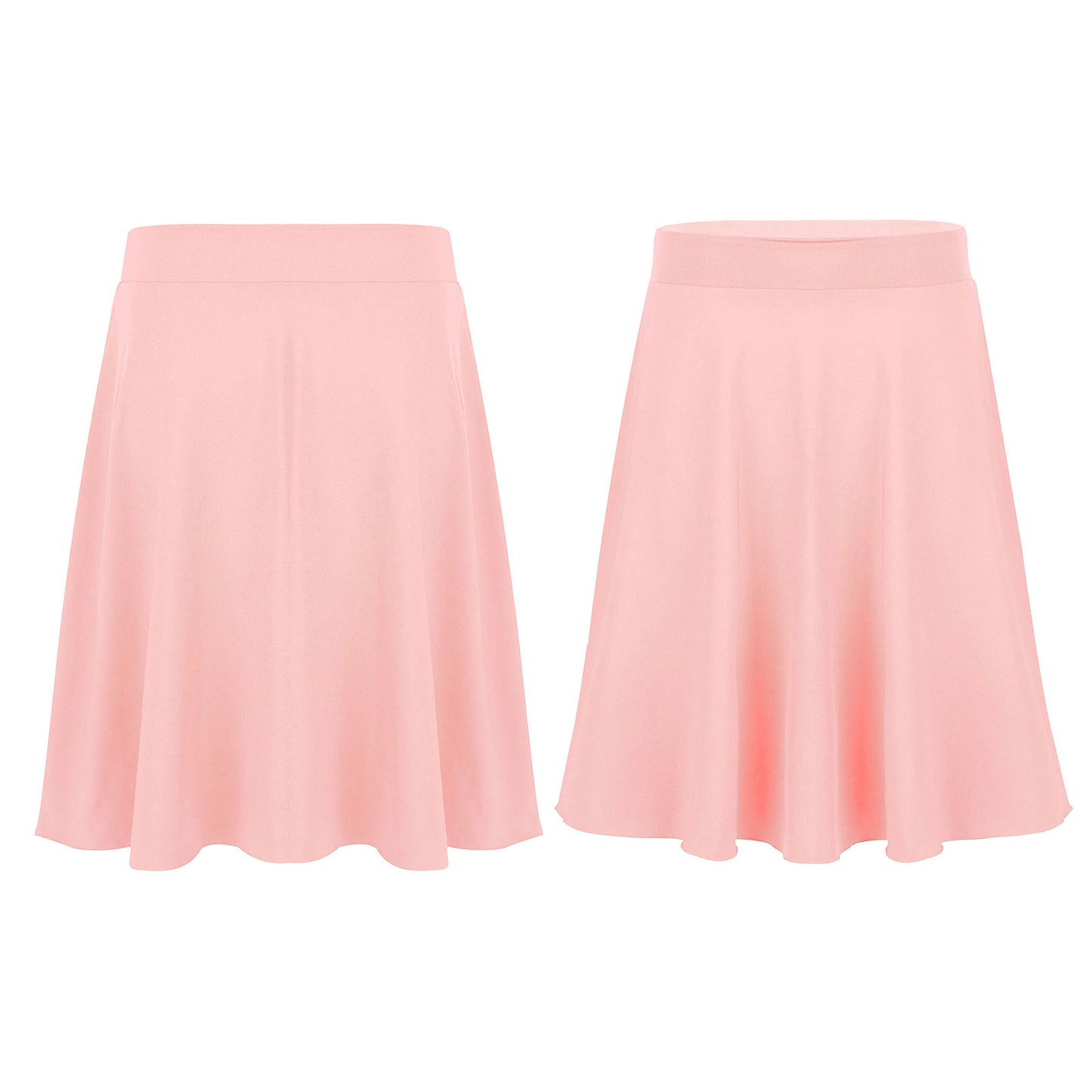 Big Girls Skater Skirt Solid Color Lightweight Stretchy Knee Length A-line Skirts Teen Kids Casual Party Costume Dance Skirt