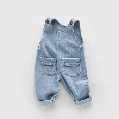 DIIMUU Toddler Baby Clothing Children Boys Overalls Kids Girls Denim Pants Casual Dungarees Trousers Rompers Jumper 1-5 Years