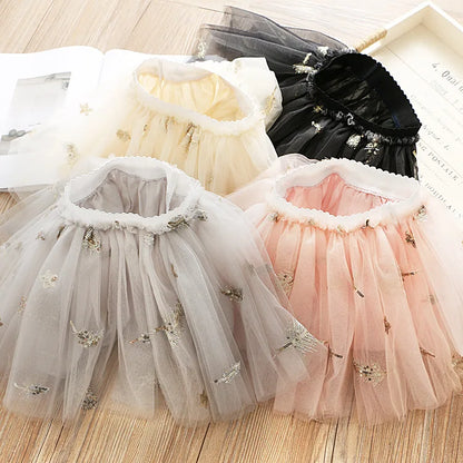 2-7Y Fashion Stars Girl Skirt Tutu Baby Girls Princess Mesh Party Ball Gown Dance Ballet Skirts Tule Children Clothes Dot Kids