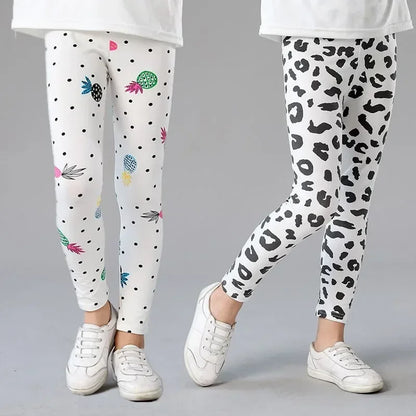 Baby Girls Leggings Kids Pencil Pants Casual Floral Trousers Slim Leggings Teens Nine Point Pant 2025 Spring Children's Clothing