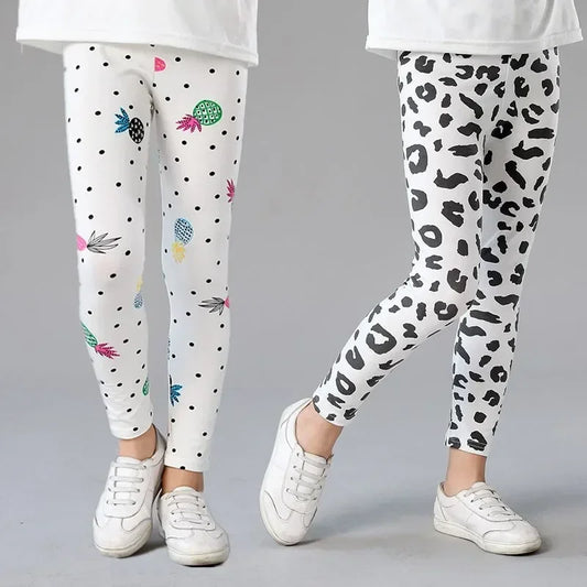 Baby Girls Leggings Kids Pencil Pants Casual Floral Trousers Slim Leggings Teens Nine Point Pant 2025 Spring Children's Clothing