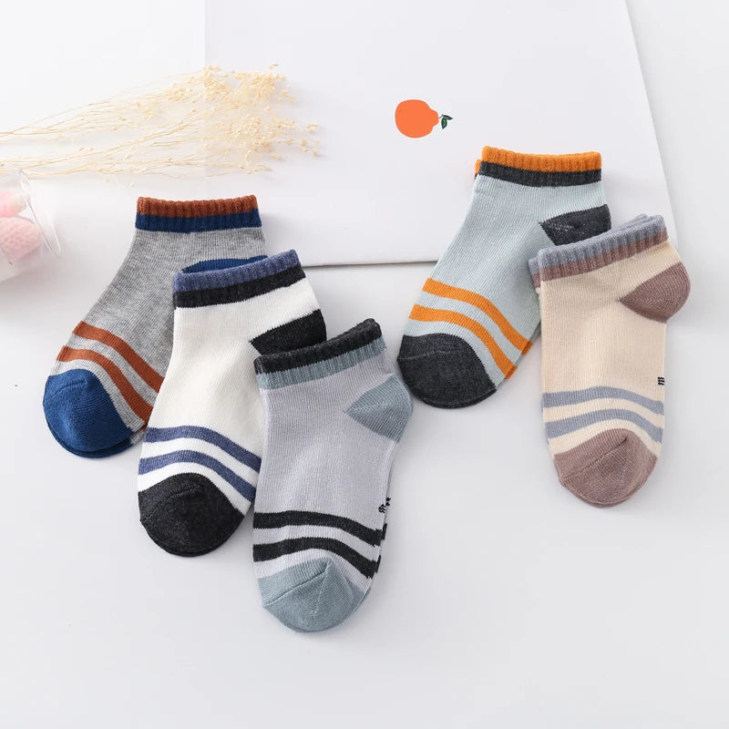 Spring and Summer Boys Short Socks Thin Children's Sports Socks Kids Boat Socks Baby Sweat-absorbing Socks