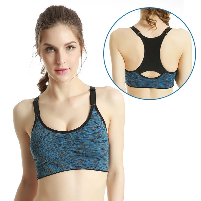 Women Sports Yoga Bra breathable quick dry Top Shockproof Cross Back Push Up fitness active Bra Gym Running Bra