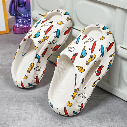 Children Slipper Boy Girls Shoes Cartoon Cute Print Kids Cloud Slides Casual Sports Indoor Summer Shoes Boy Slipper Flip Flops