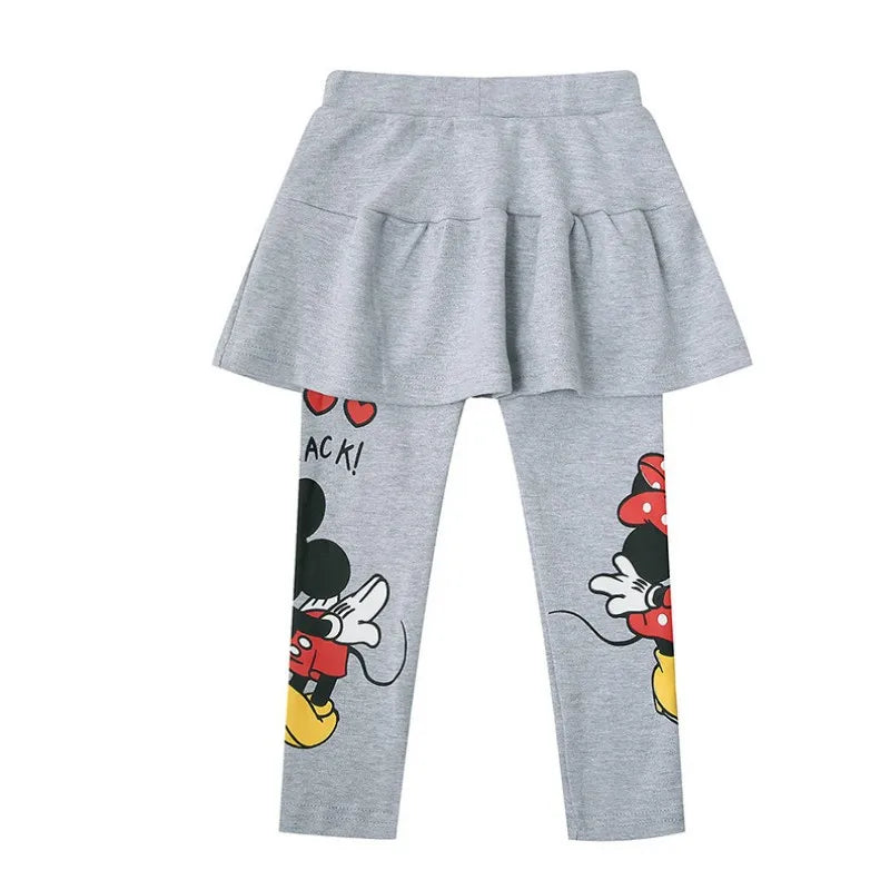 Spring Autumn Children Clothing Pants New Girls Cartoon Print Mickey mouse Minnie Stretch Skirt Pant Kids Leggings Long Trousers