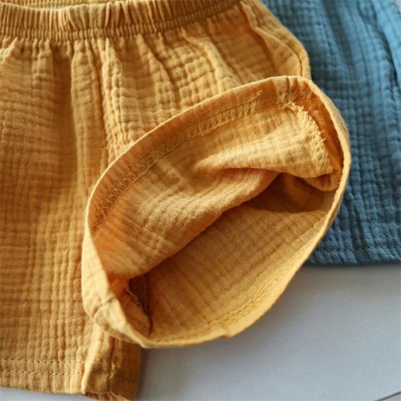 Baby Cotton Linen Shorts Summer New Children's Five-point Pants Boys Girls Thin Breathable Short Pants Girls Boy Clothing