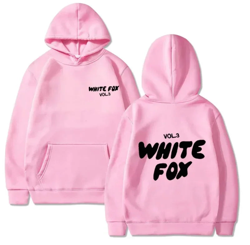 White Fox women's hoodie loose fitting hoodie wool thick letter print Men Sweatshirts