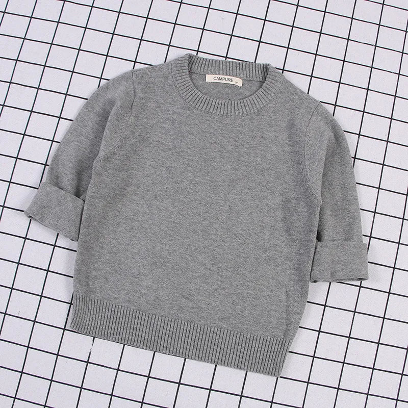 2024 Autumn Winter Baby Boys Girls Sweater Solid Color Thicken Children Knitted Clothes Kid Pullover Jumper Top Toddler Sweaters