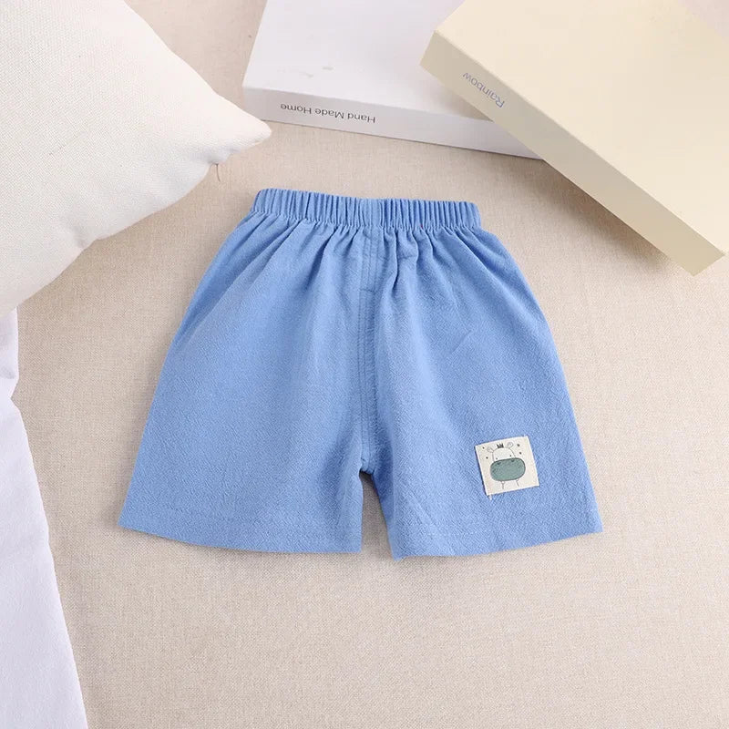 1-5 Years Kids Summer Shorts Boys Korean Style Cotton and Linen Short Pants Toddler Little Children Cute Shorts