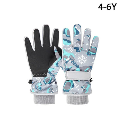 High Quality Children Kids Ski Gloves Winter Snowboard Snow Warm Glove Boys Girl Waterproof Thicken Mittens Keep Finger Warm