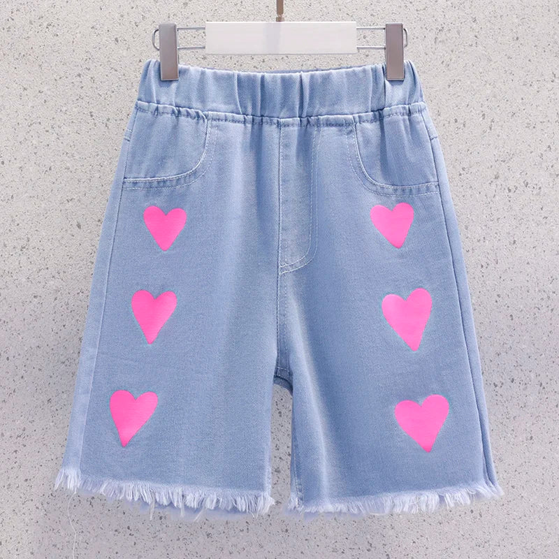 Summer Kids Denim Shorts for Girls Outfits Clothes for Teenagers School Jeans Shorts Children Costumes 4 6 7 8 9 10 12 13 Years