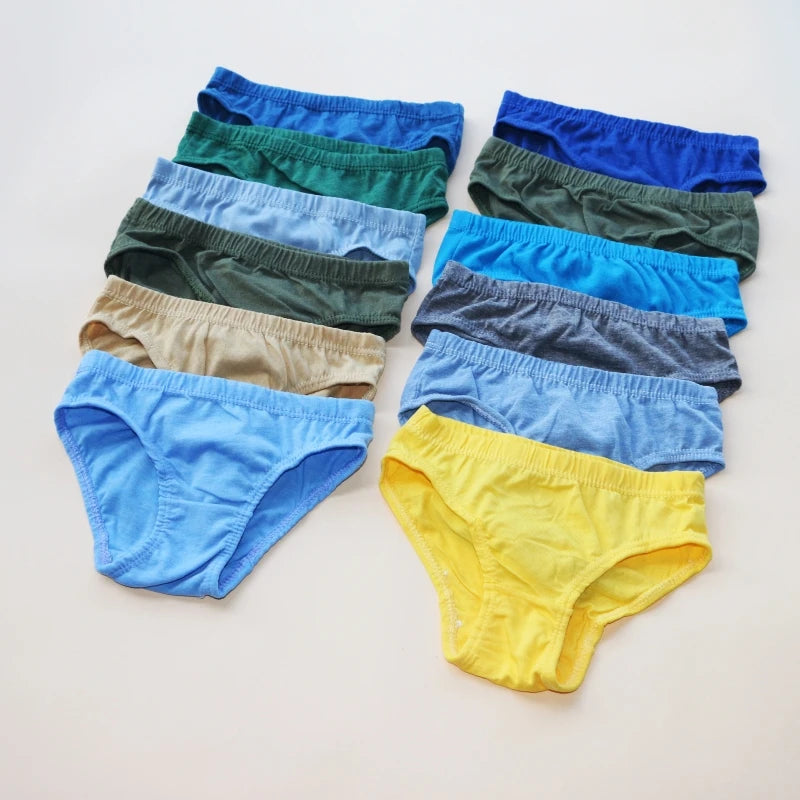 12pcs/Lot Pure Color Boys girls Panties Cotton Underwear Shorts Kids Briefs Clothes Children Pants