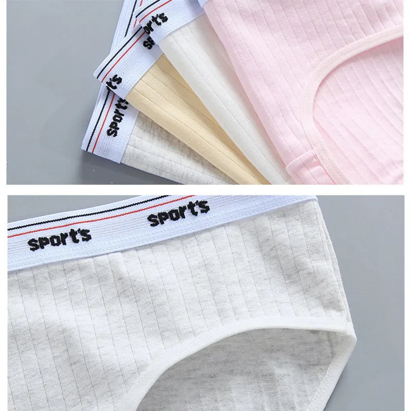 1/3PC Girls Underwear Triangle Cotton Letters Solid Color 13 Years Old Children's Pants Summer Girls Underwear