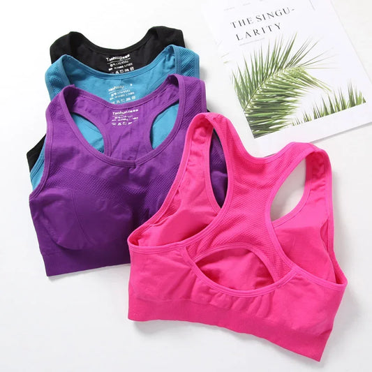 Women Sports Bra Top Push Up Fitness Bra Underwear Sport Tops Breathable Running Vest Gym Active Bras Seamless Yoga Bra