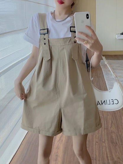 Playsuits Woman Wide Leg Overalls 2023 Spring Summer Sleeveless Adjustable Strap Jumpsuits Elegant Korean Harajuku Rompers