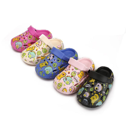 Summer Children Slippers Cute Cartoon Print Hole Shoes Soft Anti-Slip Slippers Sandal for Boy Girl Fashion Beach Flip Flop