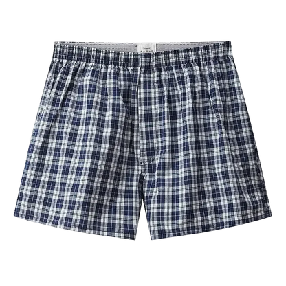 Mens Cotton Underwear Casual Boxers Plaid Elastic Waistband Boxer Shorts Button Men Boxer Underwear Comfortable Underwear S-XL