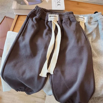 New Kids Boys Autumn Pants 2024 1-8 Years Childrens Korean Loose Casual Boys Sports Pants Versatile Toddler Boys Jogger Pants