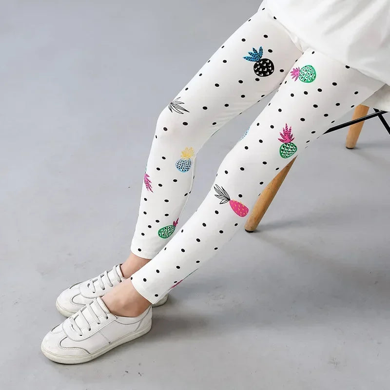 Baby Girls Leggings Kids Pencil Pants Casual Floral Trousers Slim Leggings Teens Nine Point Pant 2025 Spring Children's Clothing