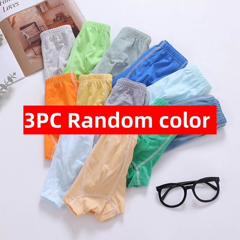 3Pcs/Lot Children Underwear Solid Color Shorts Cotton Boy Boxer Panties Boys Underwear Toddler Underpants