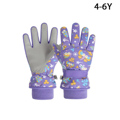 High Quality Children Kids Ski Gloves Winter Snowboard Snow Warm Glove Boys Girl Waterproof Thicken Mittens Keep Finger Warm