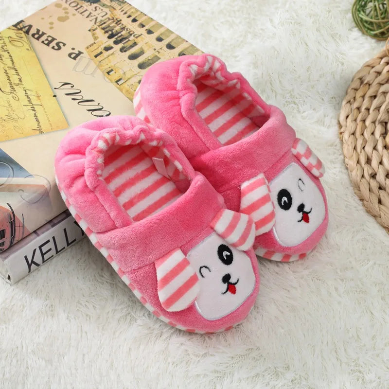 Winter Unicorn Slippers Kids Toddler Girl Flip Flop Baby Boys Fur Slides Cotton Indoor Shoes Warm Fluffy House Children Slipper