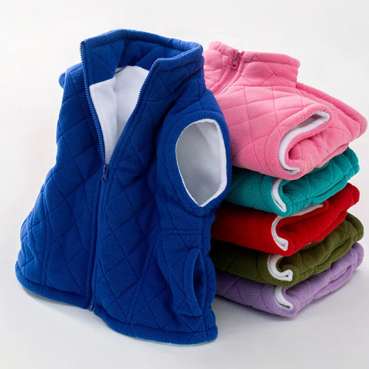 Children Vests Warm Autumn Winter Wear Thickened Fleece Three-layer Cotton Jacket New Popular Children's Vest