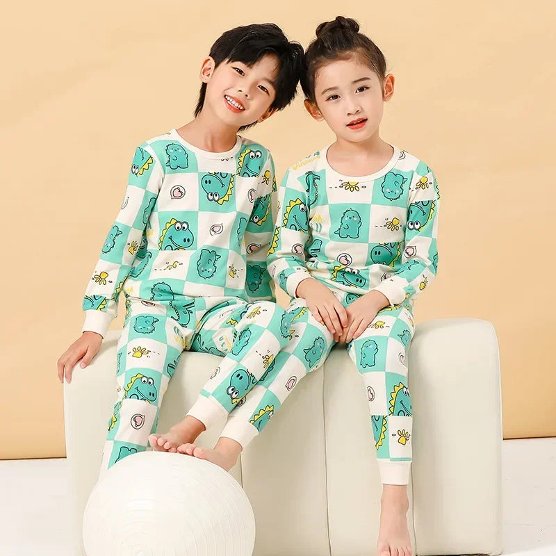 Baby Boys Pajamas Autumn Long Sleeved Children's Clothing Sleepwear Teen Pajama Cotton Pyjamas Sets for Kids 6 8 10 12 14 Years