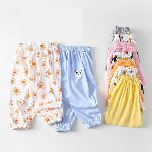 1 2 3 4 5 Years Summer New Children's Cotton Anti- Mosquito Pants for Boys Little Girls Thin Loose Casual Bloomers