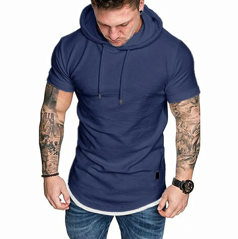 MRMT 2024 Brand New Mens Hoodies Sweatshirts Short Sleeve Men Hoodies Sweatshirt Casual Solid Color Man hoody For Male Hooded