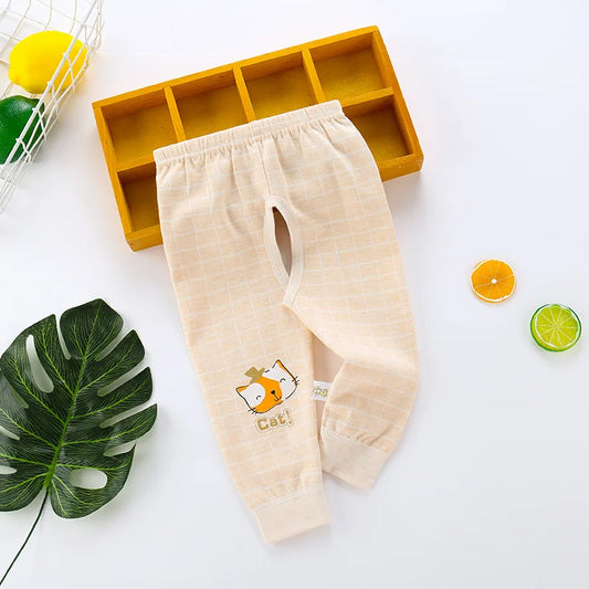 Baby Pants Cotton Children Clothes Spring Autumn Open Crotch Natural Color Cotton Pants Air Conditioning Pants Pajama Pants