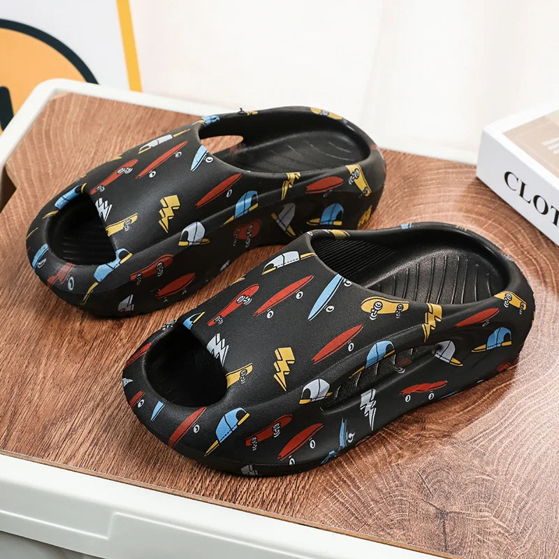 Children Slipper Boy Girls Shoes Cartoon Cute Print Kids Cloud Slides Casual Sports Indoor Summer Shoes Boy Slipper Flip Flops