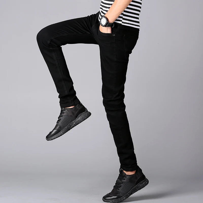 Good Quality Black gray blue Skinny Jeans Men Spring Summer Slim Fit Denim Jeans Men Cotton Stretch Denim Pants Cowboy Trousers