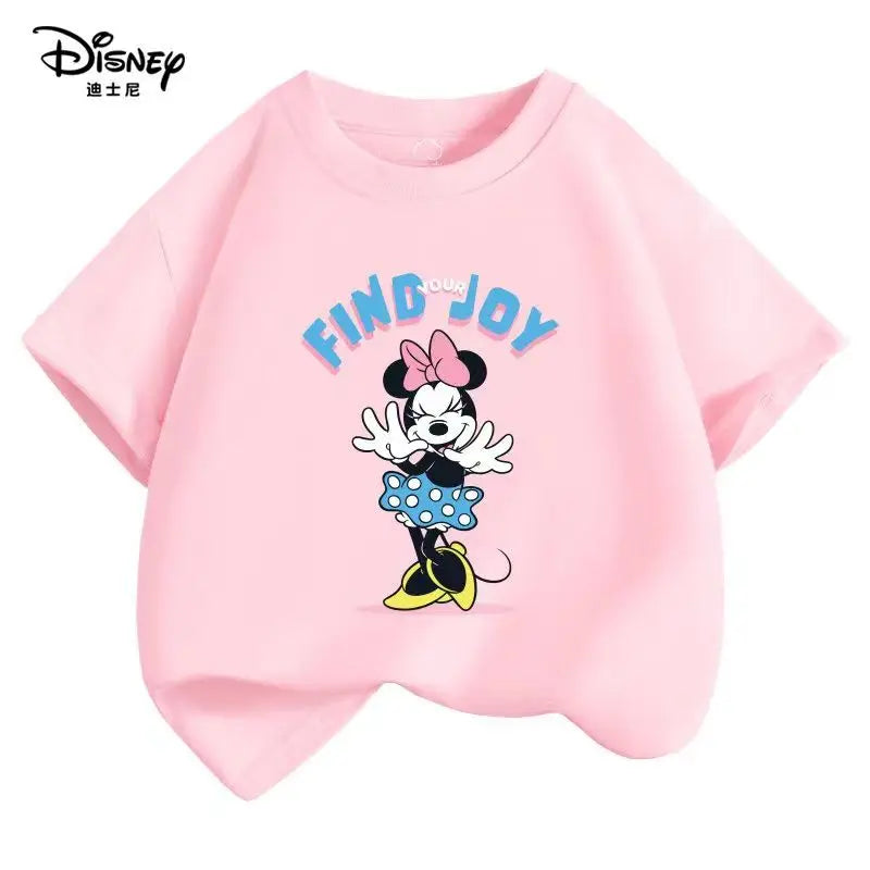 Minnie Mouse Children Cotton T-shirt Boys Girls T Shirt Summer 3-14 Years Toddler Clothing Kids Kawaii Cartoon Tops Tees Summer