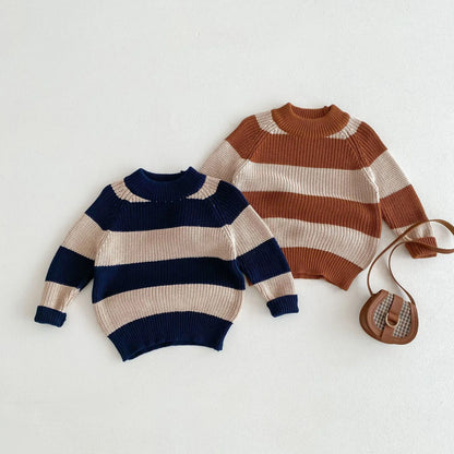 Korean version Korea Winter With A Knit Sweater Underwear Pullover Top Warm Boys and Girls Winter wool knitted top 0-5 years old