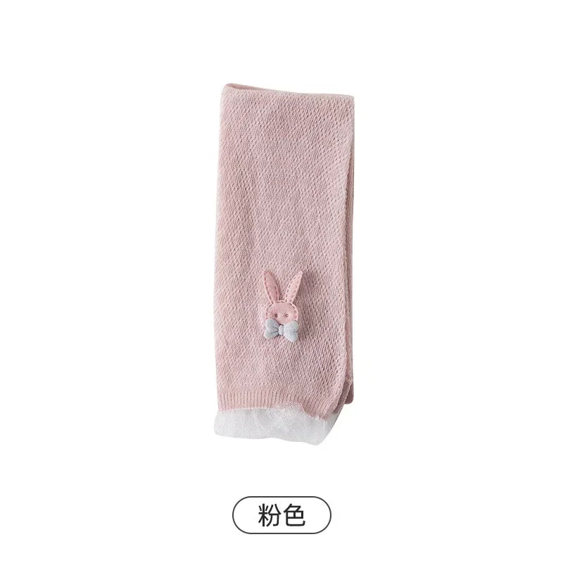 Girls Leggings Kids Hollow Out Pants 1 To 8 Yrs 2024 Summer Children's Clothing Pencil Pant Cartoon Rabbit Trousers Korean Style